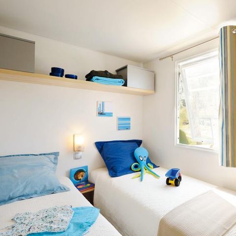 Stacaravan 4 personen - Stacaravan CONFORT 31m² (3 kamers) + TV + halfoverdekt terras | 6 personen