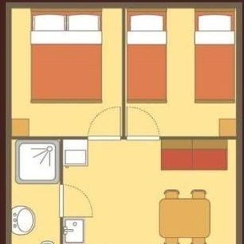 Chalet 4 personen - Cabane Lodge sur pilotis STANDARD 34m² (2 slaapkamers) TV inclusief overdekt terras 11m² | 4 personen