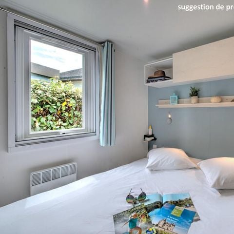 MOBILHOME 4 personnes - Homeflower PREMIUM 29m² (2 chambres) + CLIM + terrasse semi-couverte + TV + draps + serviettes | 4 personnes