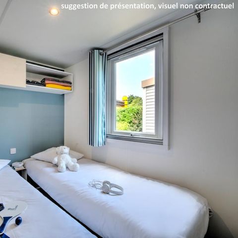 MOBILHOME 6 personas - Homeflower PREMIUM 35m² (3 habitaciones) + CLIM + terraza semicubierta + TV + sábanas + toallas | 6 personas