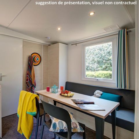 MOBILHOME 4 personnes - Homeflower PREMIUM avec Jacuzzi - 26,5m² (2 chambres) + terrasse semi-couverte + TV + Plancha + Clim