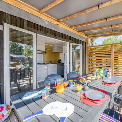 MOBILHOME 4 personas - Homeflower PREMIUM PLUS 29m² (2 habitaciones) + camas hechas a la llegada y limpieza | 4 personas