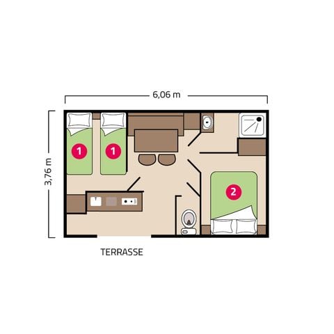 BUNGALOW 4 personnes - Riviera