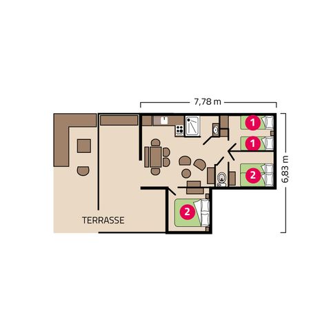 LODGE 6 persone - Lodge Dunéa 6 persone