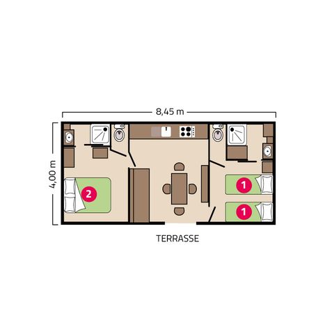 Casa mobile 4 persone - Clim Suite Duo 4 persone