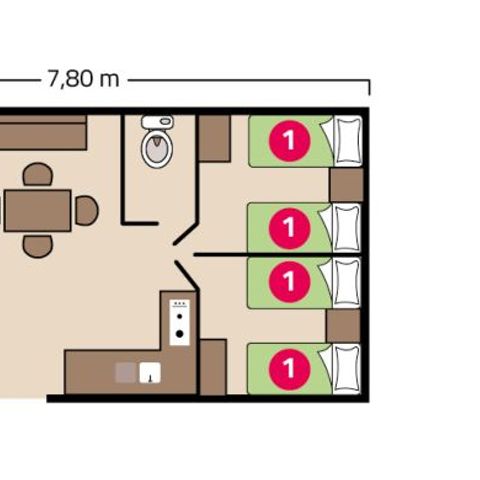 BUNGALOW 6 personnes - Mobil-home Famille Éco 6 personnes
