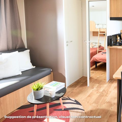 Mobilheim 6 personen - NEW // Homeflower Premium CLIM 35m² (3 Schlafzimmer) + halbüberdachte Terrasse + TV + Bettwäsche + Handtücher 6 Pers.