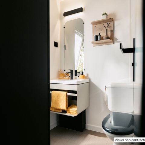 MOBILHOME 2 personnes - Homeflower Premium CLIM 20m² (1 chambres) + terrasse semi-couverte + TV + draps + serviettes