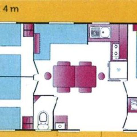 Mobile home 6 persons - 3 bedrooms, 32m² + air conditioning