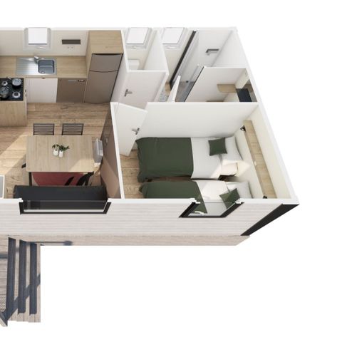 MOBILHOME 4 personas - Mobil-Home Prestige "Lys - Orchidée" 2 dormitorios Aire acondicionado