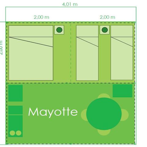 TENTE 4 personnes - BUNGALODGE Sans sanitaires