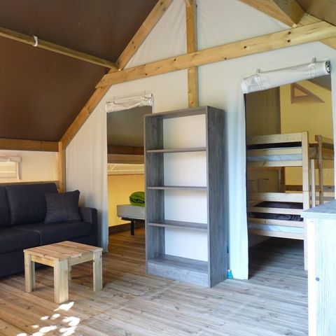 Tente en toile et en bois 5 personnes - Tente ecolodge