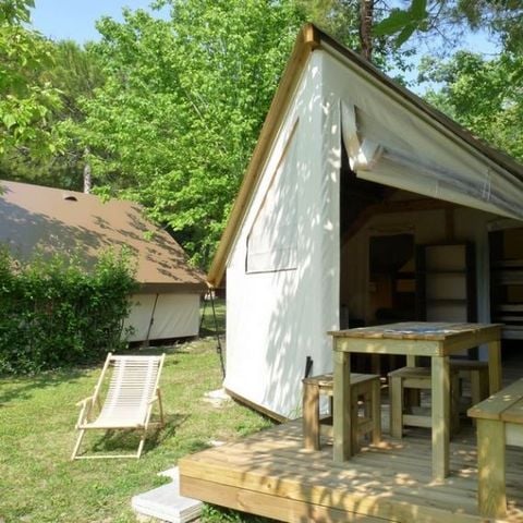 Tente en toile et en bois 5 personnes - Tente ecolodge