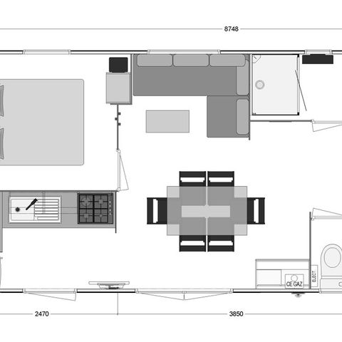 Mobile home 6 persons - Bali 3-bedroom mobile home (33m²) - air-conditioned