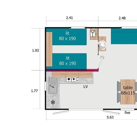 Mobilheim 4 personen - Saint Cirq Lapopie - 2 Schlafzimmer - überdachte Terrasse