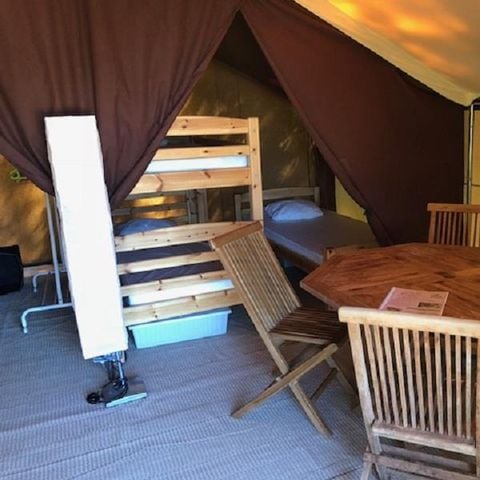 Tente en toile et en bois 4 personnes - Tente Lodge - Sans sanitaires - 2 chambres