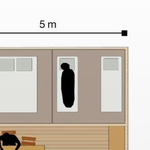 Canvas and wooden tent 4 persons - Lodge Tent – no bathroom facilities – - 2 bedrooms
