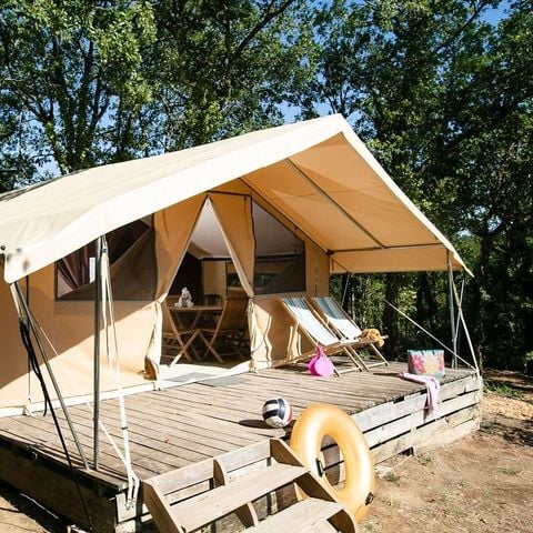 Tenda in tela e legno 4 persone - Tenda Lodge - Senza servizi igienici - 2 camere - Da letto