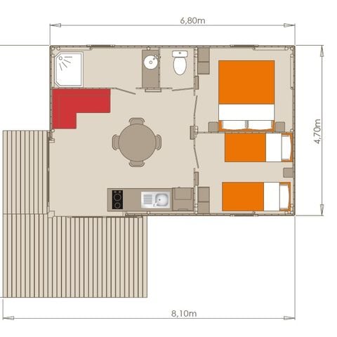 Chalet 5 persone - Comfort Sarlat 2 Camere da letto