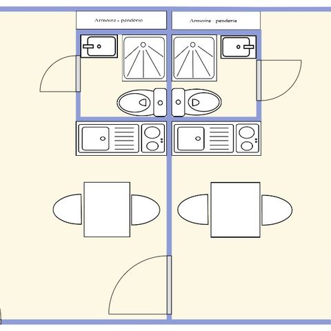 CASA DE CAMPO 4 personas - 2 estudios para 2 personas con puerta de comunicación