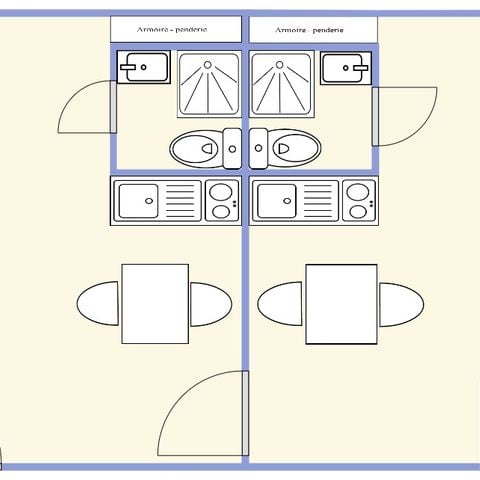 GÎTE 4 personnes - 2 gîtes 2 personnes avec porte communicante