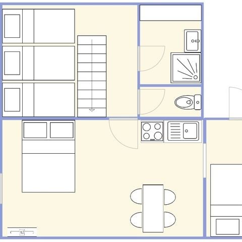 LANDHUIS 7 personen - 2 slaapkamers