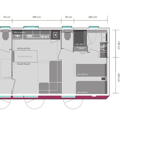 MOBILHOME 4 personas - CYPRES