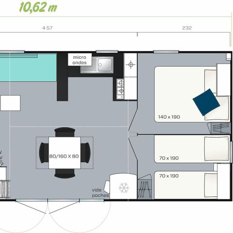 Stacaravan 8 personen - BAOBAB