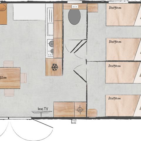 MOBILHOME 6 personas - Mobil-home Merisier 3 habitaciones 1 baño 35m² - Nuevo para 2026 -