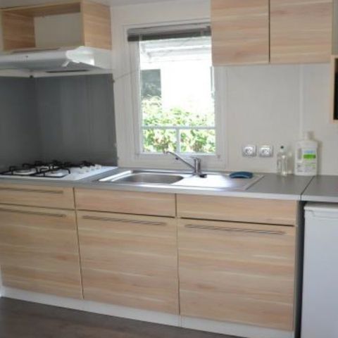 Mobilhome 6 personnes - Terrasse en bois au sol