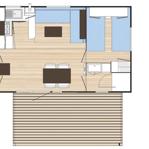 Mobilhome 6 personnes - Espace 2CH - 4/6P