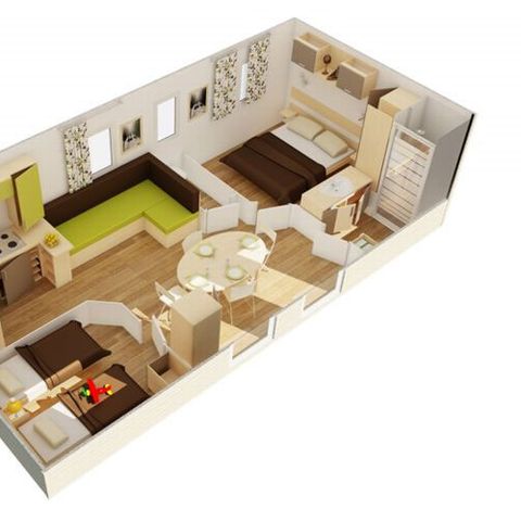 MOBILHOME 4 personas - Cottage Luxe 2 habitaciones - (Miércoles/Miércoles)