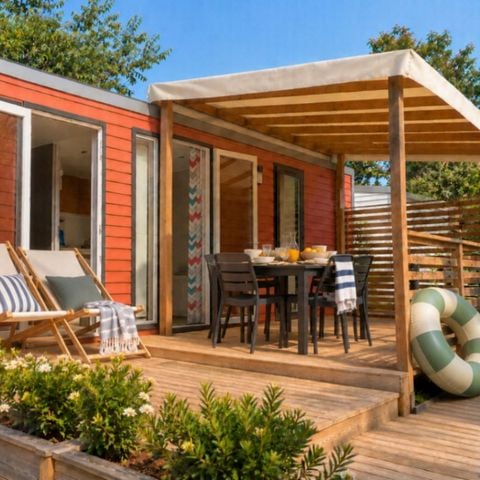 Mobilhome 4 personnes - Cottage Prestige - 2 chambres - 2 salles de bain - Clim - Rivière