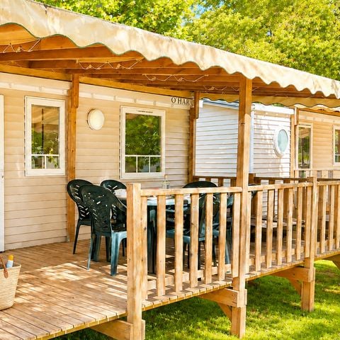 Stacaravan 6 personen - Vakantiehuis met - 3 slaapkamers en airconditioning