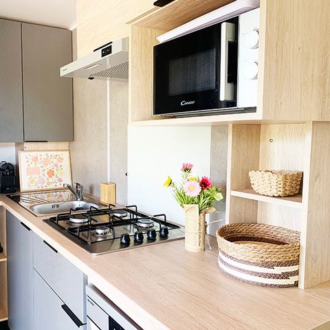 Mobilheim 6 personen - PREMIUM 32m² - 3 Schlafzimmer - TV - Geschirrspüler - Klimaanlage - Terrasse -.