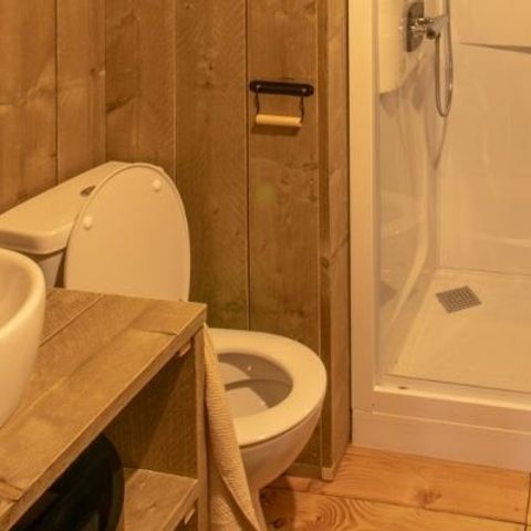 Lodge 6 personen - Glamping Lodge PREMIUM RIVER 38m² - 3 Schlafzimmer - TV - Klimaanlage - überdachte Terrasse - Blick auf den Fluss -.
