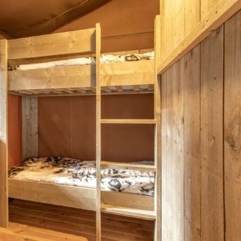 Lodge 6 personen - Glamping Lodge PREMIUM RIVER 38m² - 3 Schlafzimmer - TV - Klimaanlage - überdachte Terrasse - Blick auf den Fluss -.
