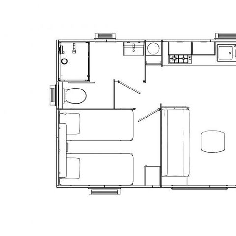 Mobile home 4 persons - Premium - TV - 2 bathrooms