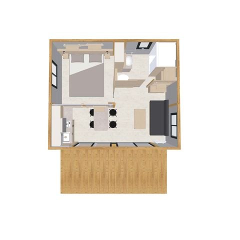 CHALET 2 people - Cosy Chalet - 1CH 1SDB - TV - Pedestrian precinct