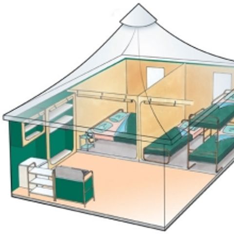 Bungalowzelt 5 personen - Bengali Trigano 2 Zimmer ECO-Reihe