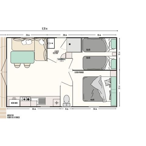 Mobile home 4 persons - Air-conditioned Loggia Mobile Home (New for 2026)