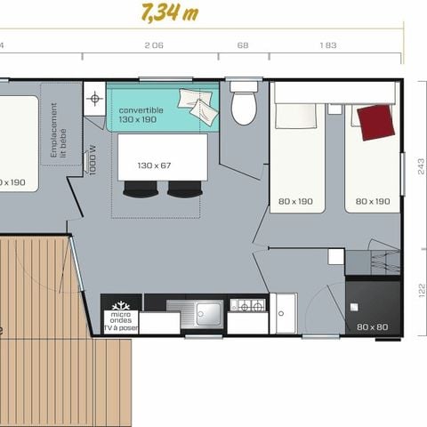 Stacaravan 5 personen - Stacaravan STANDAARD