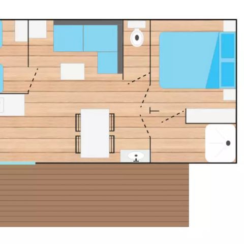 CASA MOBILE 6 persone - Cottage in piedi 3 Camere 4/6 Persone Aria condizionata + TV