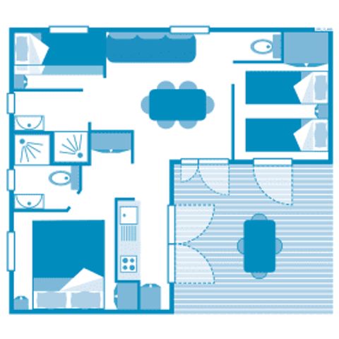 CHALET 6 personnes - Chalet Newton 6p 3ch 2SdB Clim Premium