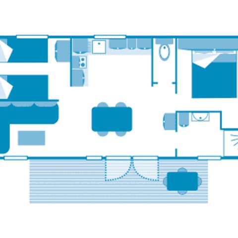 Stacaravan 5 personen - Huisje 4/5p 2ch ***