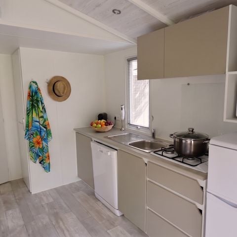 MOBILHOME 6 personnes - LOGGIA BAY vue rivière - 2 chambres - TV - CLIM - LV