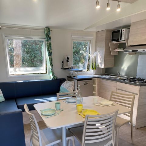 Mobilheim 6 personen - Homeflower Premium 3 Schlafzimmer mit überdachter Terrasse + Geschirrspülmaschine