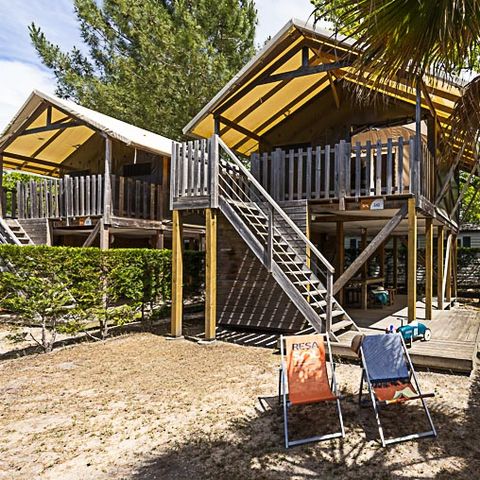 CANVAS AND WOOD TENT 5 people - LODGE PERCHEE - 2 bedrooms