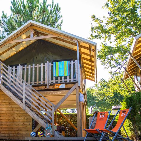 CANVAS AND WOOD TENT 5 people - LODGE PERCHEE - 2 bedrooms