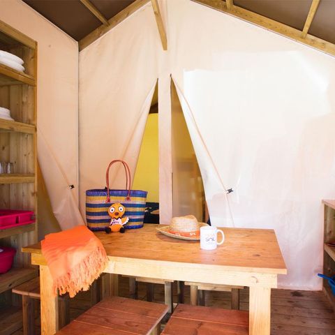 Tente en toile et en bois 5 personnes - RESASOL - 2 chambres